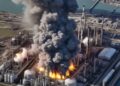 Industrial Disaster Refinery Plant Explosion | Stable Diffusion Online