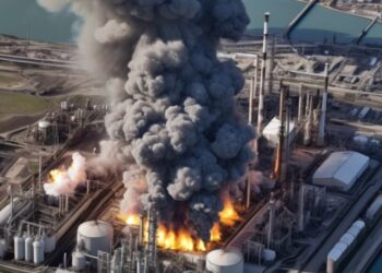 Industrial Disaster Refinery Plant Explosion | Stable Diffusion Online