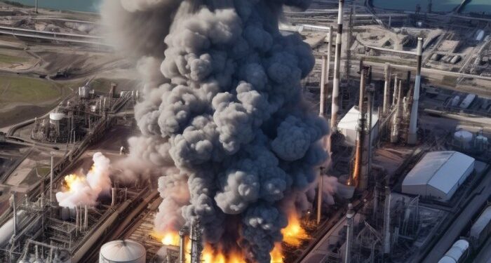 Industrial Disaster Refinery Plant Explosion | Stable Diffusion Online