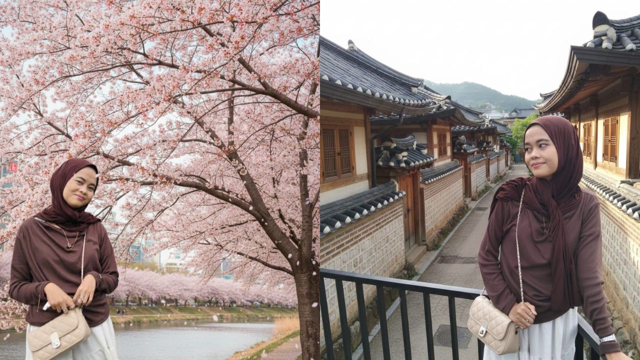 Kumpulan Prompt Gemini AI Wanita Berhijab Latar Korea